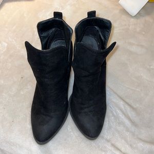 Black suede booties